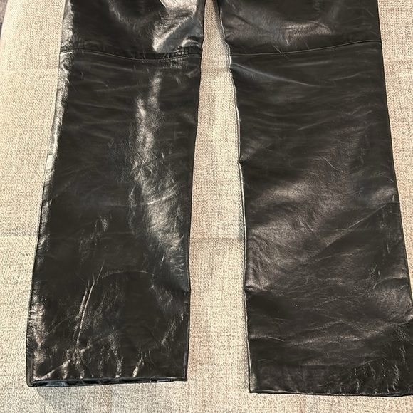 GAP ORIGINAL FIT ,VINTAGE Y2K ,(REAL )LEATHER PANTS ,BLACK ,SIZE 6 - Picture 8 of 12